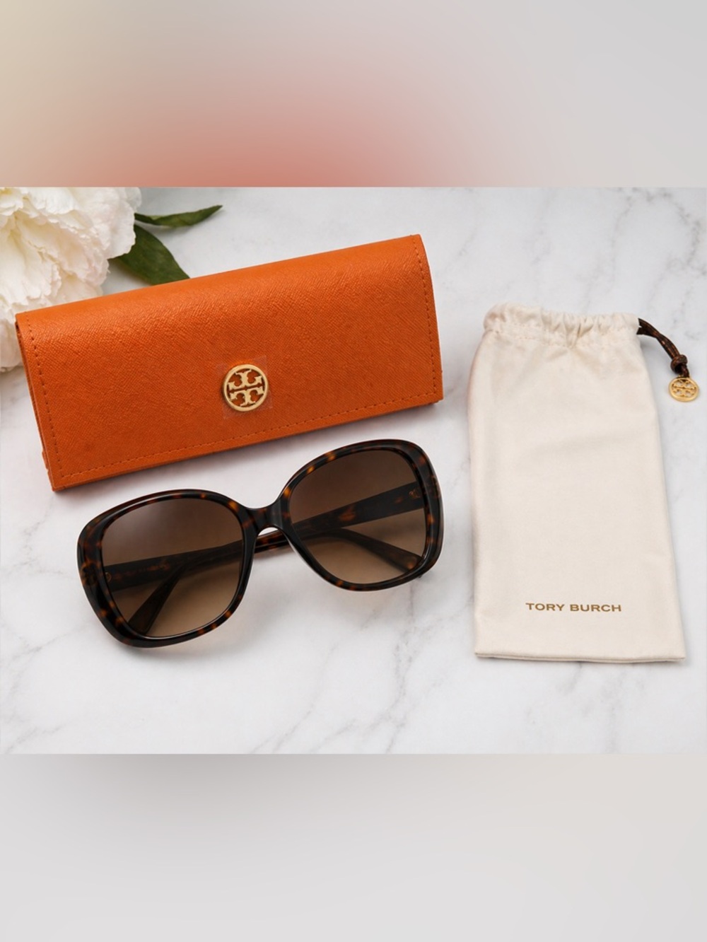 Tory Burch TY7019 Tortoise Gradient Sunglasses New + Original Case & Dust Bag